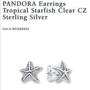 NWT! PANDORA Starfish Earrings